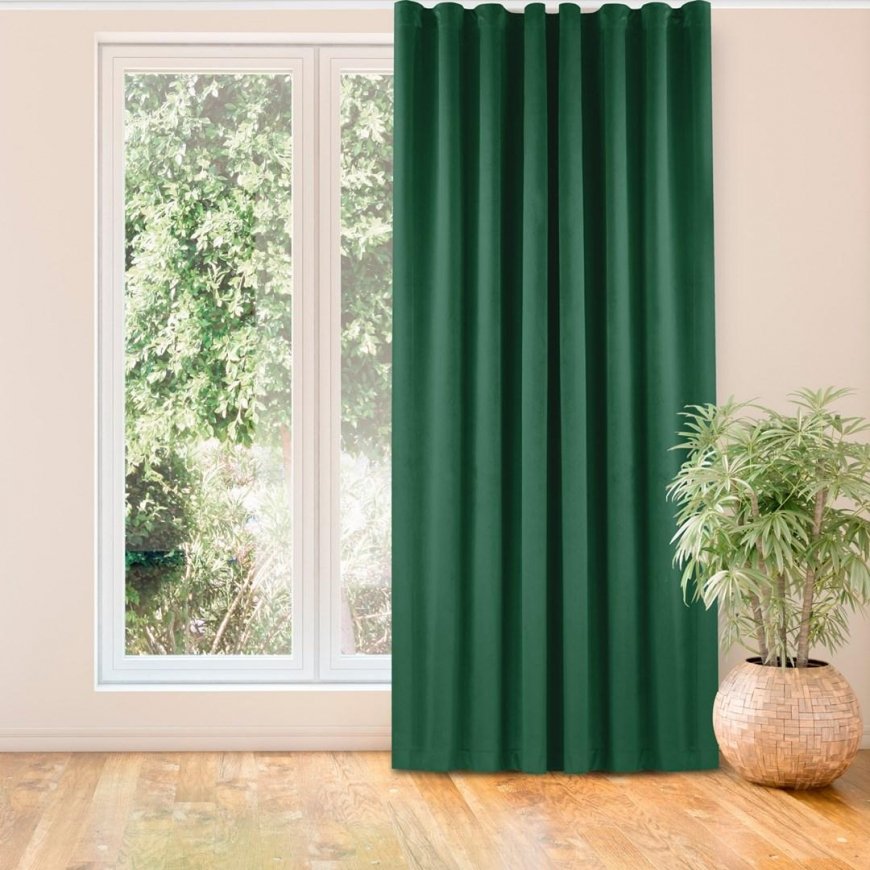 Homede Verhot Sametti Pliseerattu L 70 Vihreä 135x175 – 2