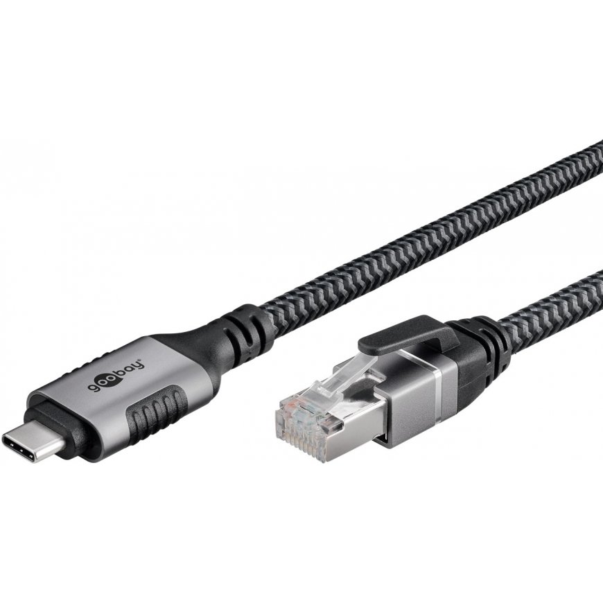 Goobay 70755 гендерный адаптер USB C RJ-45 Черный, Серебристый – 3