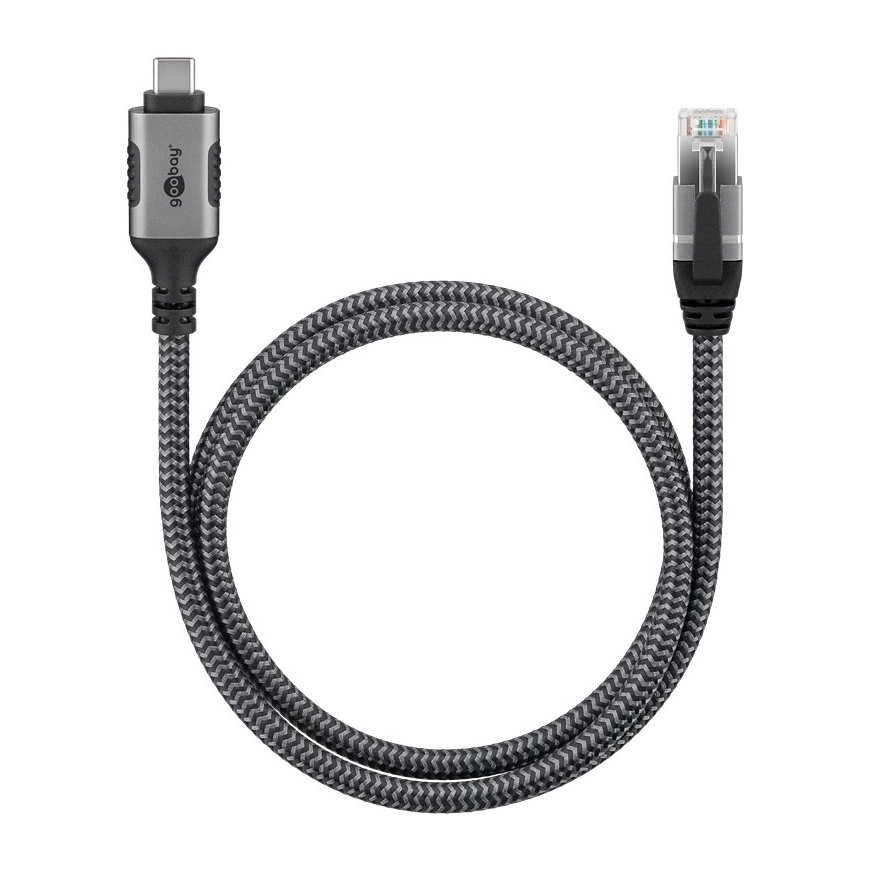 Goobay 70755 гендерный адаптер USB C RJ-45 Черный, Серебристый – 4