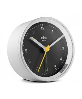 Braun BC12WB Kvarca modinātājpulkstenis Melns, Balts