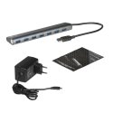 i-tec Metal U3HUB778 хаб-разветвитель USB 3.2 Gen 1 (3.1 Gen 1) Type-A 5000 Мбит/с Серебристый i-tec Metal U3HUB778 хаб-разветвитель USB 3.2 Gen 1 (3.1 Gen 1) Type-A 5000 Мбит/с Серебристый