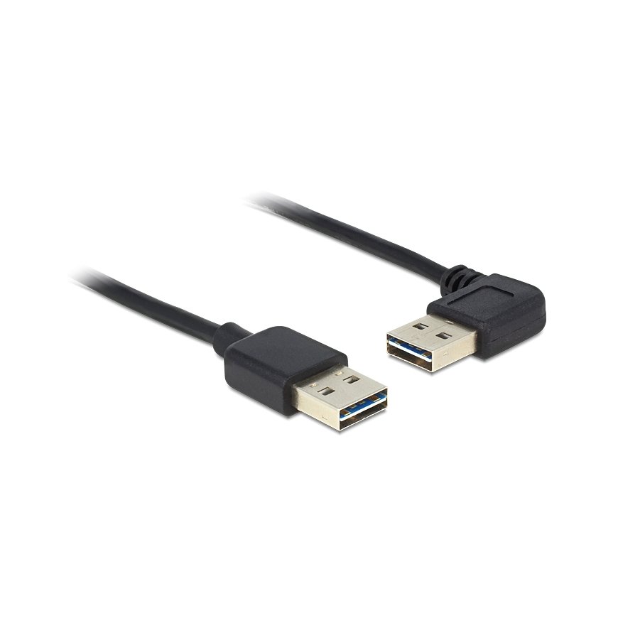 DeLOCK 1m USB 2.0 A m/m 90° USB-kaabel USB A Must