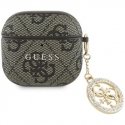 Etui Guess 4G Strass Charm do AirPods 4 brązowy Etui Guess 4G Strass Charm do AirPods 4 brązowy