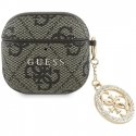 Etui Guess 4G Strass Charm do AirPods 4 brązowy Etui Guess 4G Strass Charm do AirPods 4 brązowy