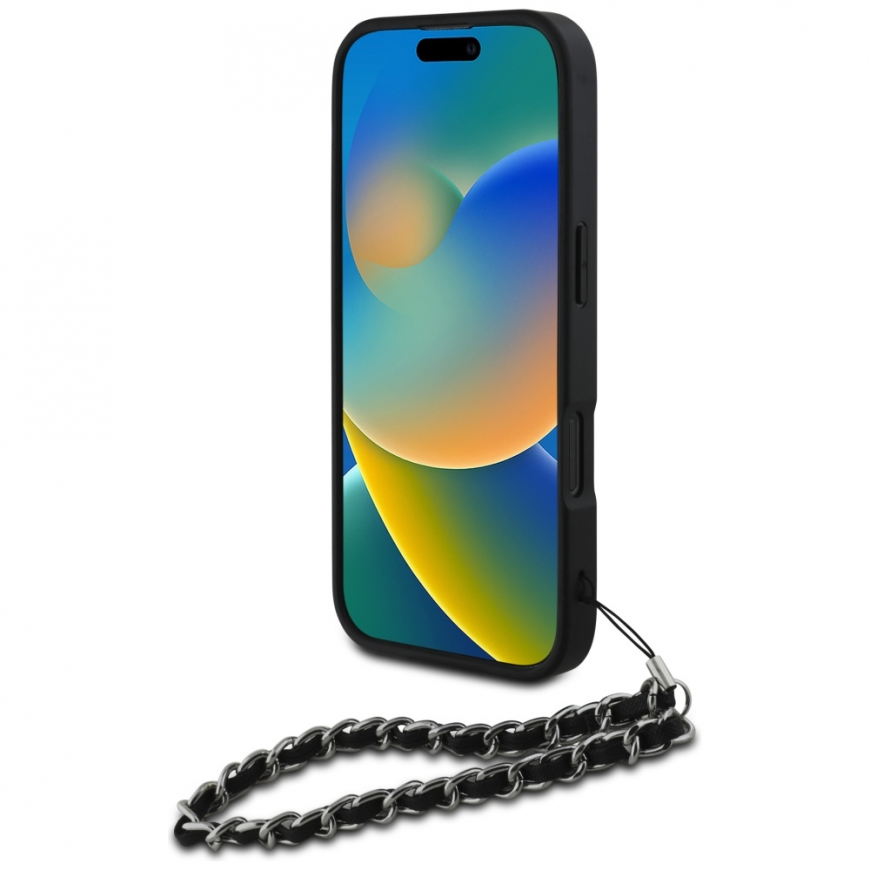 Karl Lagerfeld Karl Lagerfeld Saffiano Crystals iPhone 16 Pro -suojakuori – Musta – 5