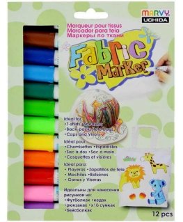 Flomasteriai šviesių audinių dekoravimui Fabric Marker 560-12V, 12vnt.