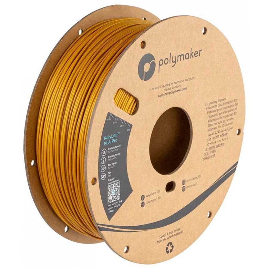 Polymaker Polymaker PolyLite Metallic PLA Pro -filamentti 1,75 mm 1 kg - Kulta