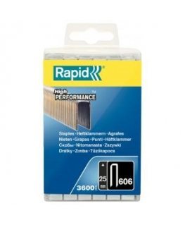skavas 606/25 3600gab., 6,0x1,1mm, melnas, plastmasas kastē, Rapid