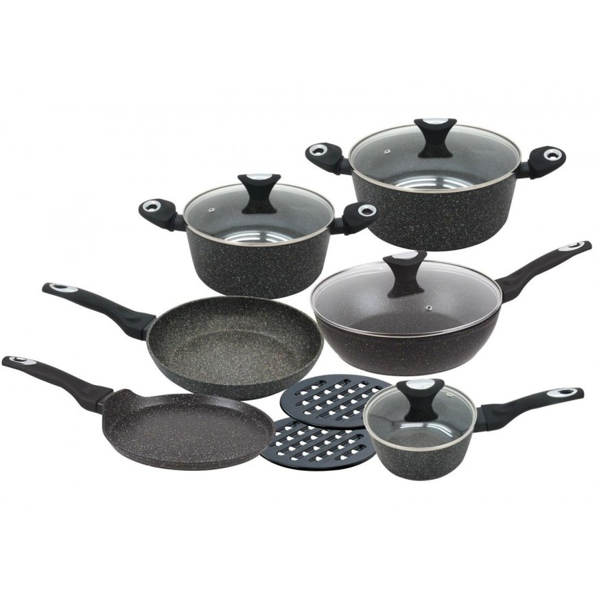 GRANITINIAI PUODAI GOLD MARMO 12 ELE. KLAUSBERG KB-7201 – 2
