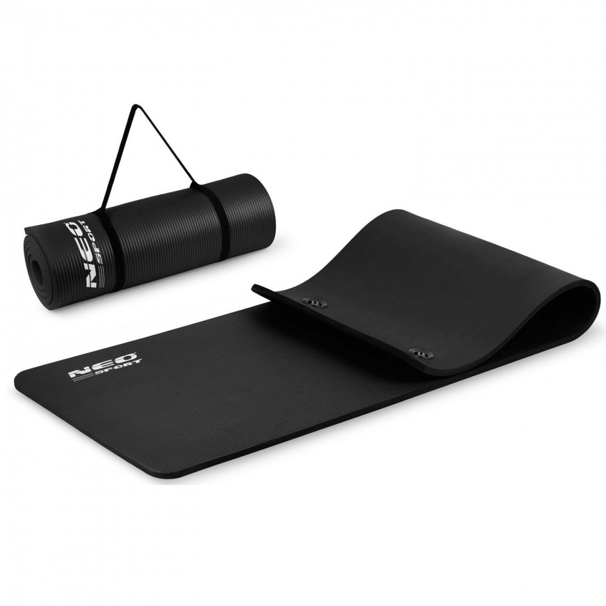 Exercise mat with holes, thick 183 x 60 cm Neo-Sport - 192000 black – 3