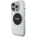 Original Case GUESS IML Metal Colored Circle Classic Logo MagSafe for Apple iPhone 16 Pro black
