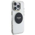 Original Case GUESS IML Metal Colored Circle Classic Logo MagSafe for Apple iPhone 16 Pro black