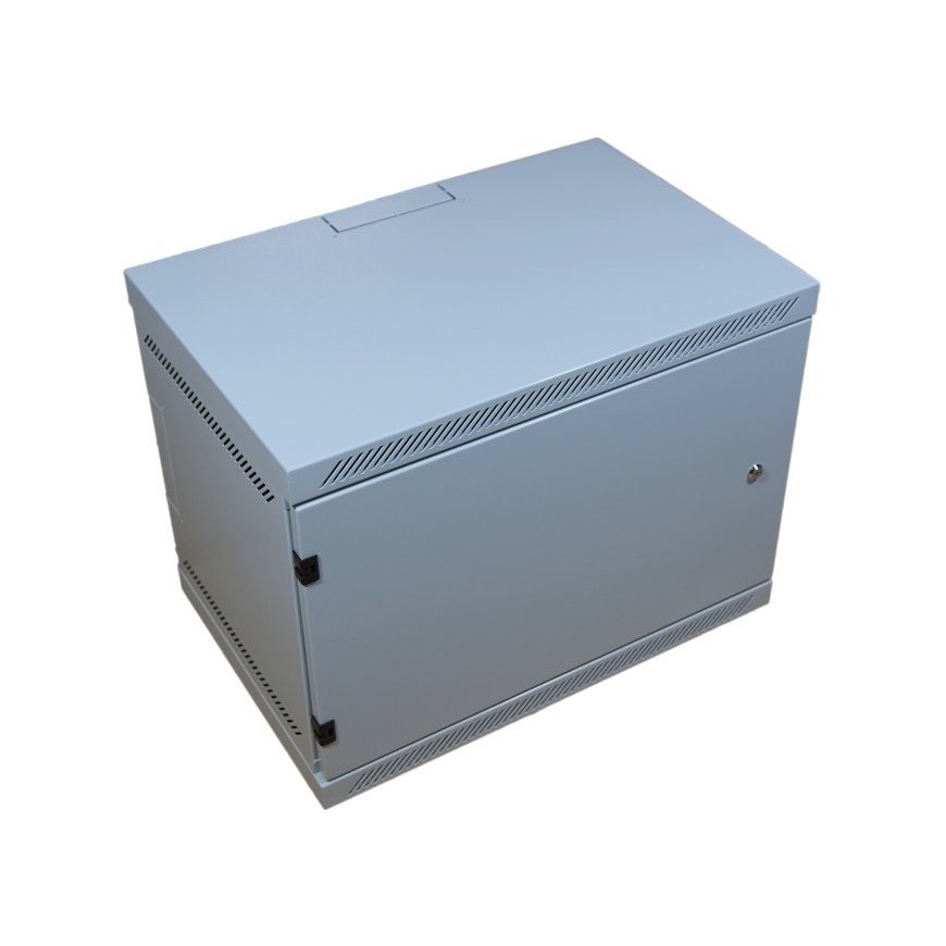 LEXI-Net 19" wall cabinet 9U 600x400, load capacity 60 kg, full doors, welded, gray – 2
