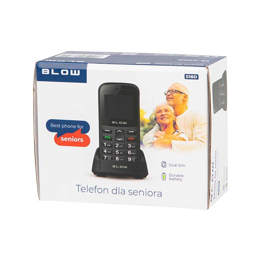 Telefonas senjorams BLOW Juodas su S18D stovu – 5