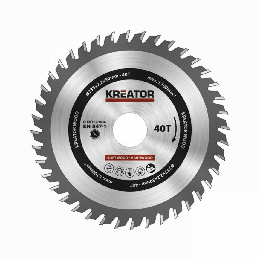 Kreator KRT020436 - Puusahanterä 235 mm 40 hammasta