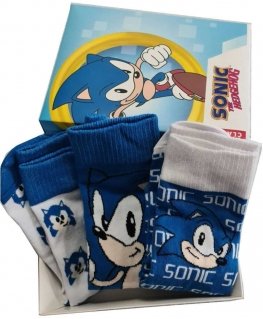 Sega Sonic The Hedgehog assorted pack 3 socks adult