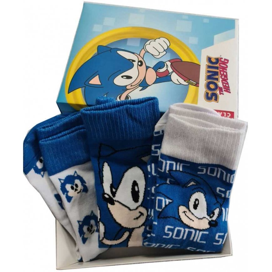 Sega Sonic the Hedgehog -sukat aikuisille, 3 kpl, sekoitus