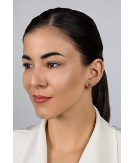 Brilio Silver Charming gold-plated earrings with green zircons EA846YG