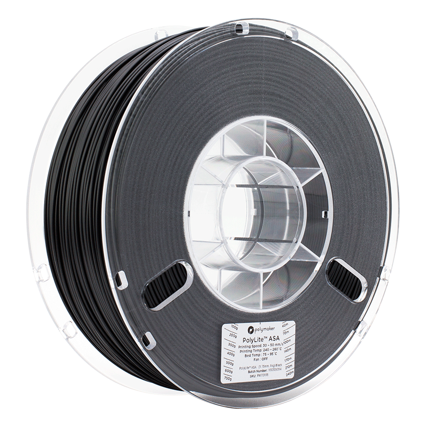 Polymaker PolyLite ASA - 1kg - 1.75mm - Juodas