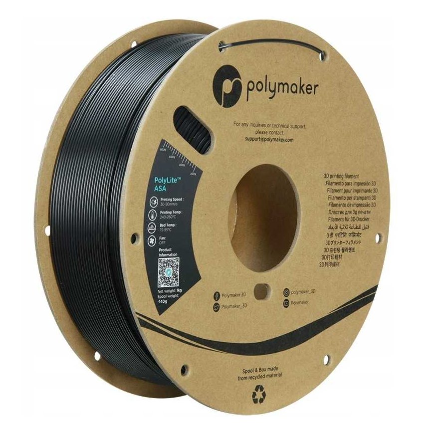 Polymaker PolyLite ASA - 1kg - 1.75mm - Black – 5