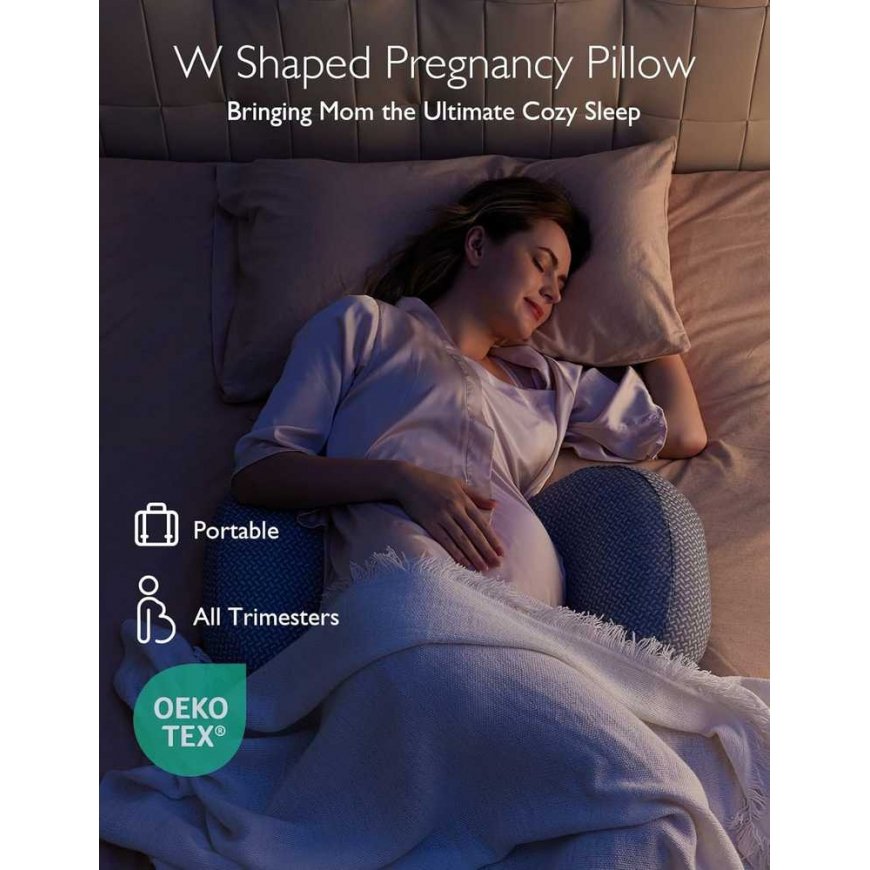 MOMCOZY PREGNANCY PILLOW, W-SHAPED, Gray – 3