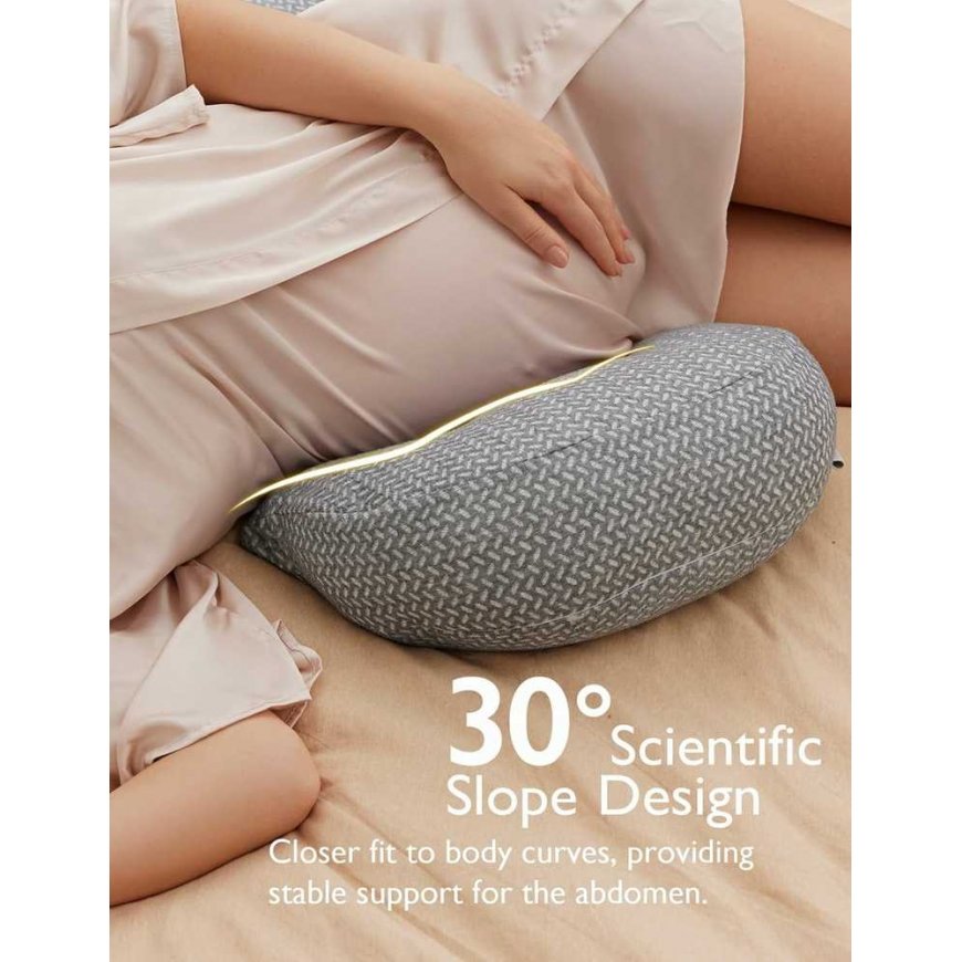 MOMCOZY PREGNANCY PILLOW, W-SHAPED, Gray – 4