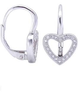 Beneto Silver heart earrings AGUC1958