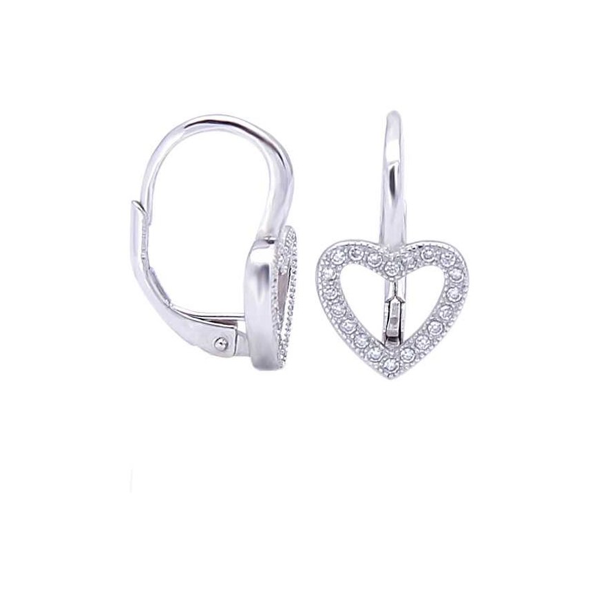 Beneto Sidabrinis heart earrings AGUC1958