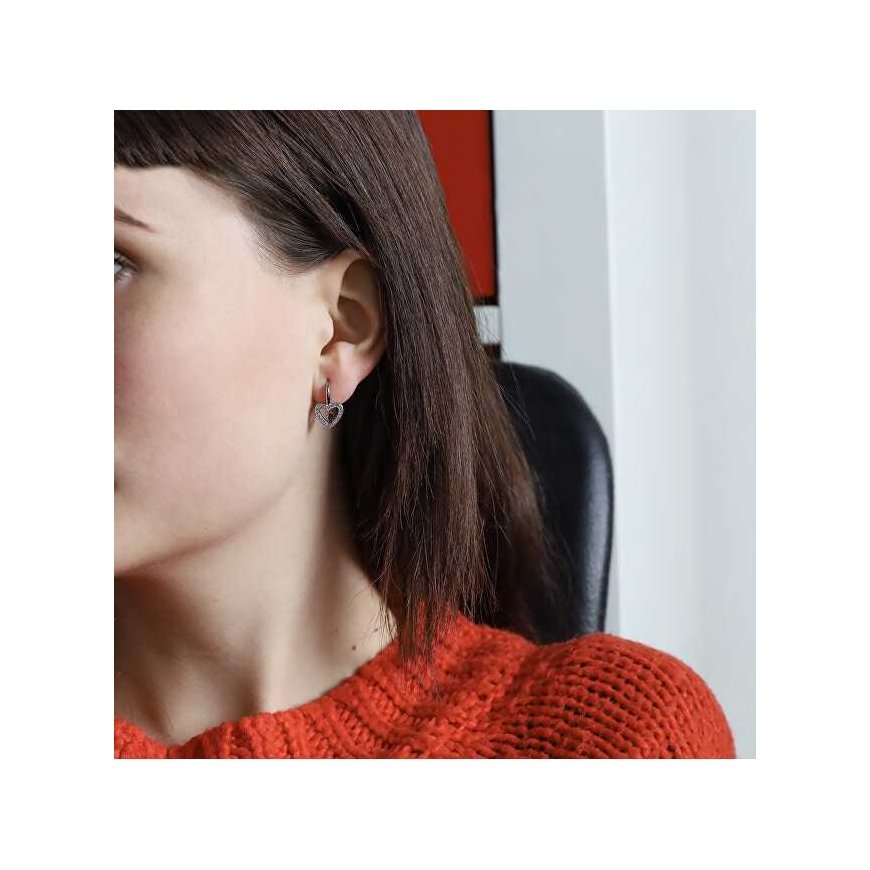 Beneto Sidabrinis heart earrings AGUC1958 – 2