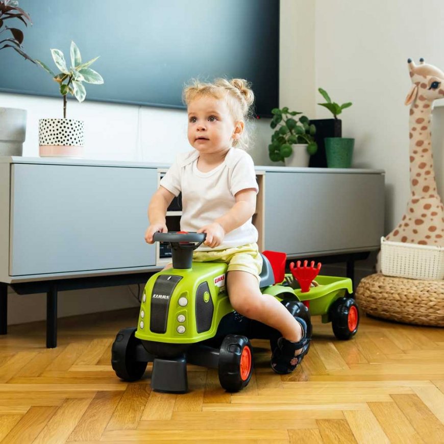 FALK Claas 470 Arion -käynnistinpoljin - traktori peräkärryllä ja hiekkaleikkipaikalla – 5