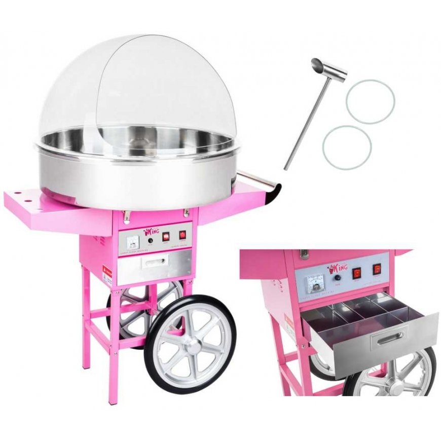 Royal Catering Mobile cotton candy machine with LARGE trolley