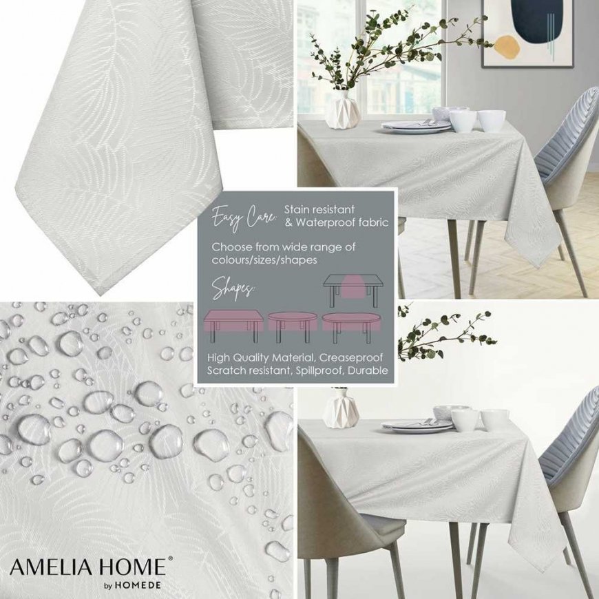 AmeliaHome Tablecloth AH GAIA HMD CREAM 80×80 – 5