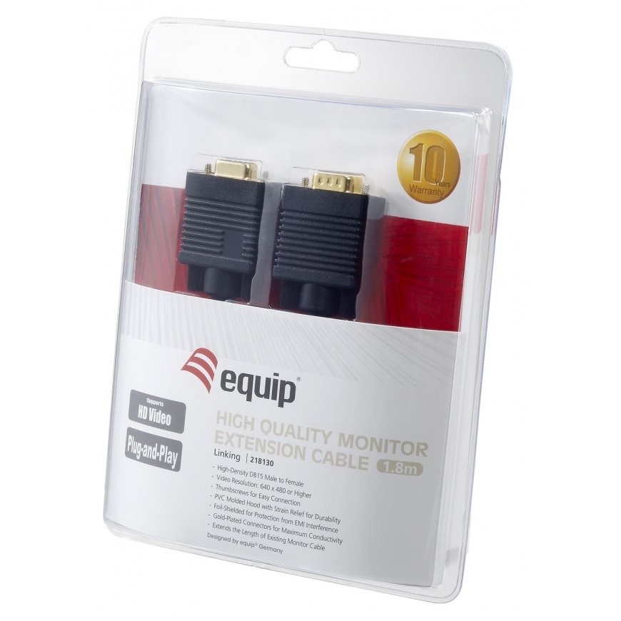 Equip 218130 VGA-kaapeli 1,8 m VGA (D-Sub) musta – 2