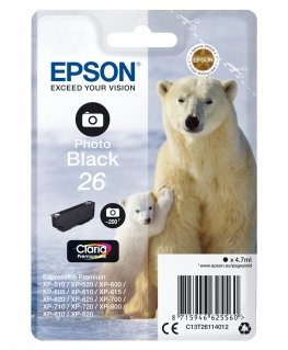 Epson Polar bear Yksittäispakkaus, valokuvamusta 26 Claria Premium -muste
