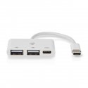 Nedis CCGB64785WT01 jaotur USB 2.0 Type-C 5000 Mbit/s Valge Nedis CCGB64785WT01 jaotur USB 2.0 Type-C 5000 Mbit/s Valge