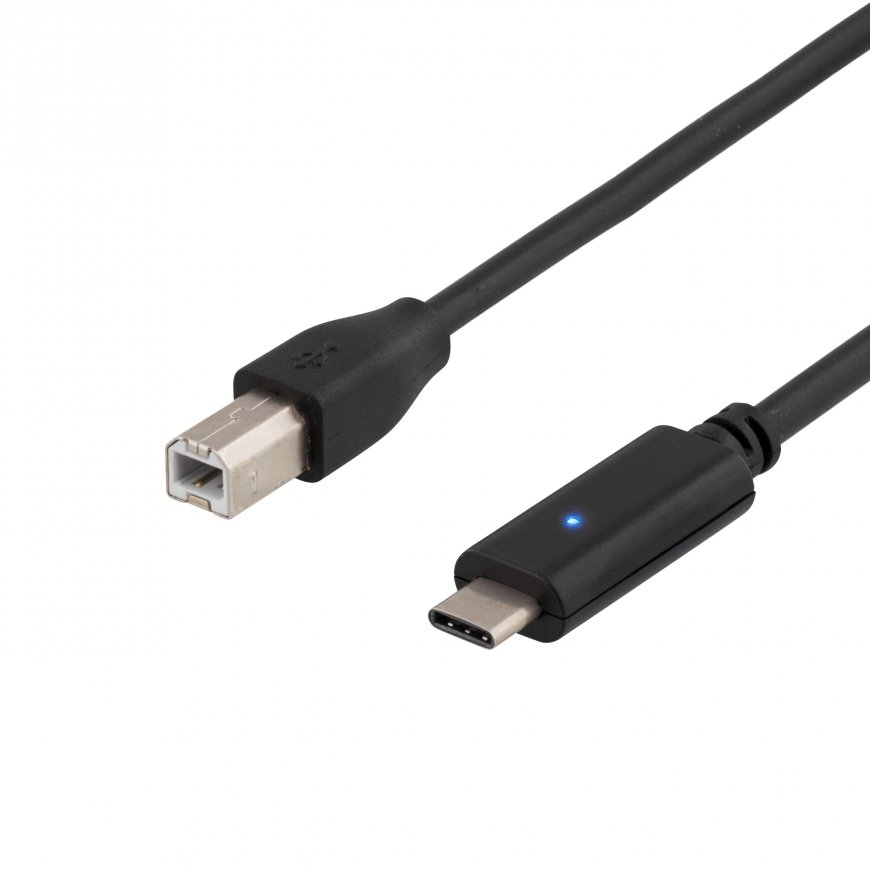 Deltaco USBC-1016 USB кабель USB 2.0 2 m USB B Черный