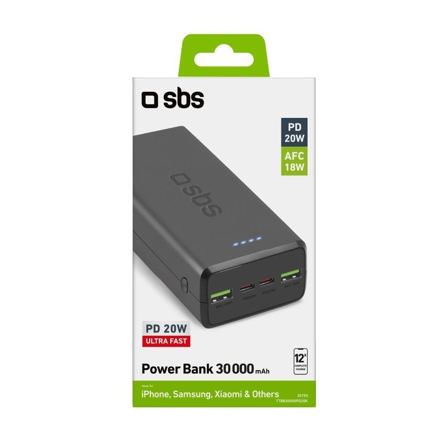 SBS TTBB30000PD20K akku- ja paristolaturi Litium polymeeri (LiPo) 30000 mAh musta – 3