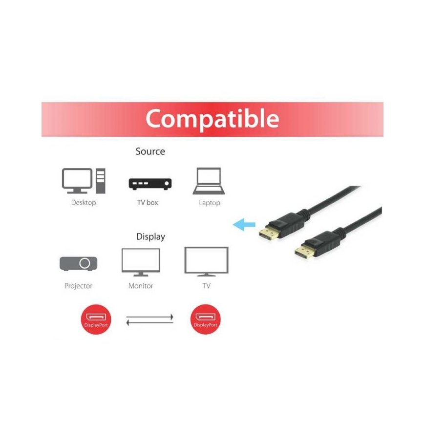 Equip 119255 DisplayPort кабель 5 m Черный – 4