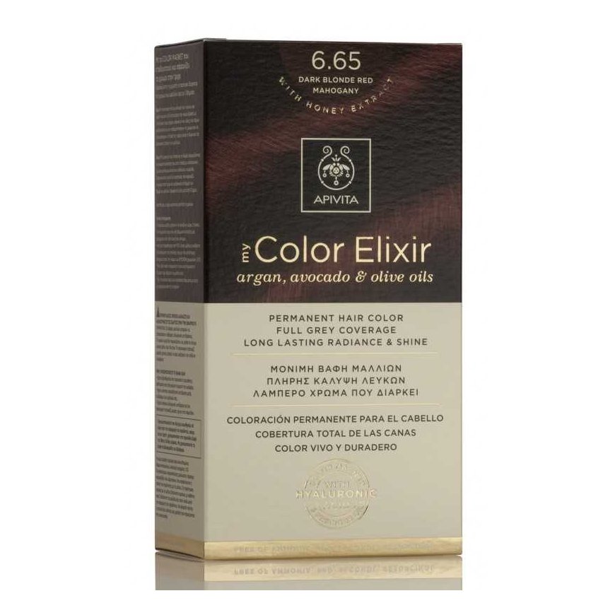Kestoväri Apivita MY COLOR ELIXIR, 6.65 Tummanvaalea punamahonki