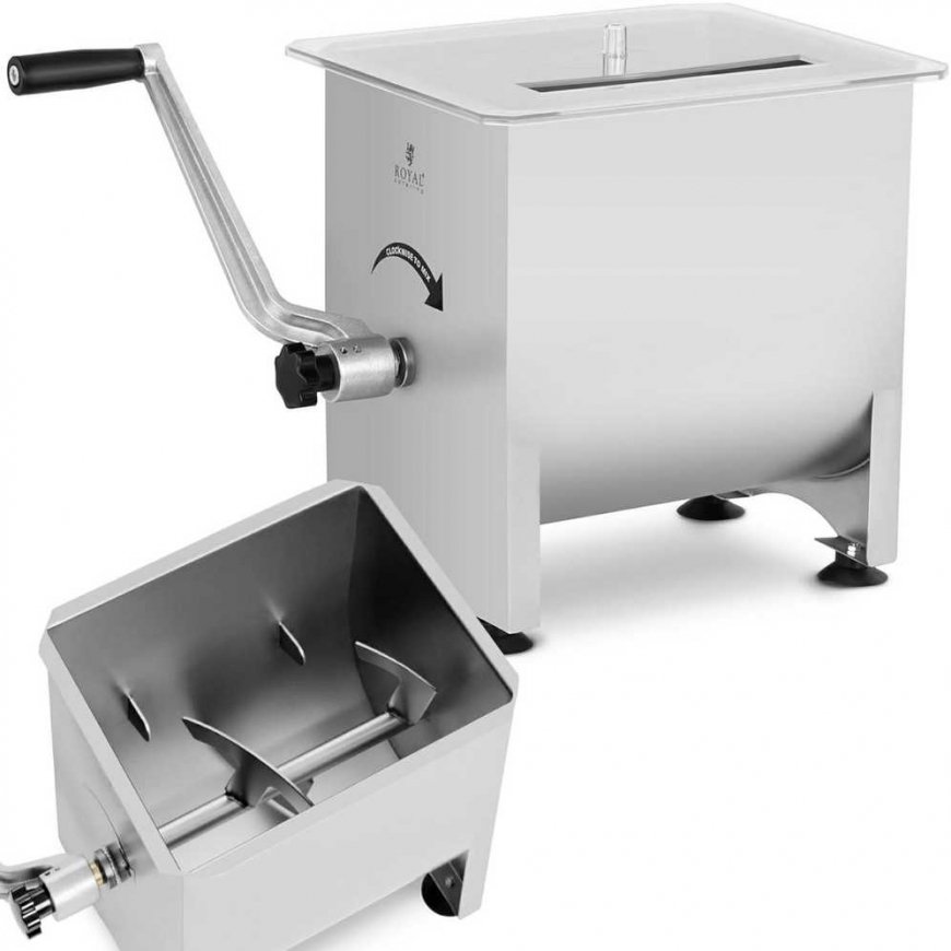 Royal Catering Rankinis maišytuvas mėsai, dešrų įdarui, plieno, 16 l