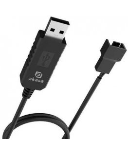 AKASA cable USB na 3-pin / 4-pin, 5V na 12V adapter for fan, 60 cm