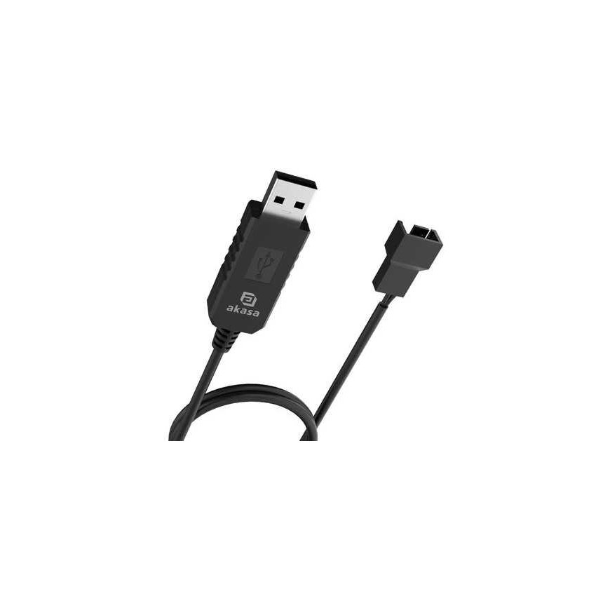AKASA USB-kaapeli, 3-pin / 4-pin, 5V / 12V, sovitin tuulettimelle, 60 cm
