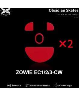 X-Raypad Obsidian Skates BenQ Zowie EC1-CW & EC2-CW & EC3-CW Red 2 pcs (Red) Replacement Mouse Feet