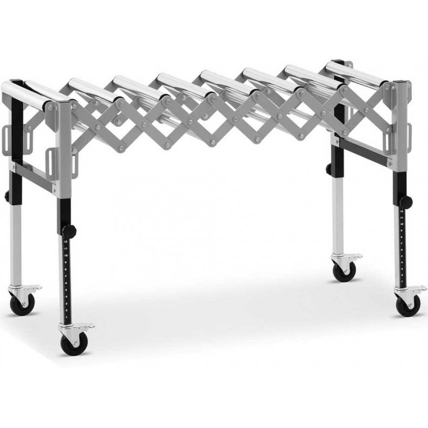 MSW Feeder, foldable transport roller table, 9 rollers, up to 130 kg, 145 x 59 x 96 cm – 2