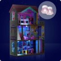 Ricokids Large 3-story wooden dollhouse with elevator and LED lamp