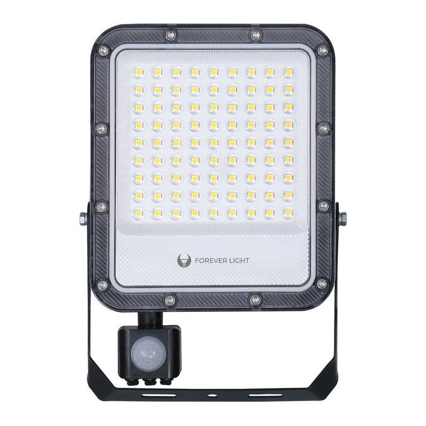 Telforceone Floodlight LED PROXIM+ 50W 6500K 7500lm PIR 230V IP65 Forever Light 150lm/W 5 metai warranty