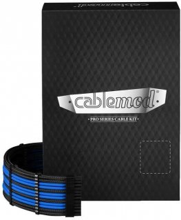 CableMod C-Series Pro ModMesh Sleeved 12V-2x6 12VHPWR Dual StealthSense Cable Kit for Corsair RMi, RMx (Black Label) - black/blu