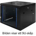 Toten 19” seinäkaappi, 6U, 600 × 600, lasiovi, musta Toten 19” seinäkaappi, 6U, 600 × 600, lasiovi, musta
