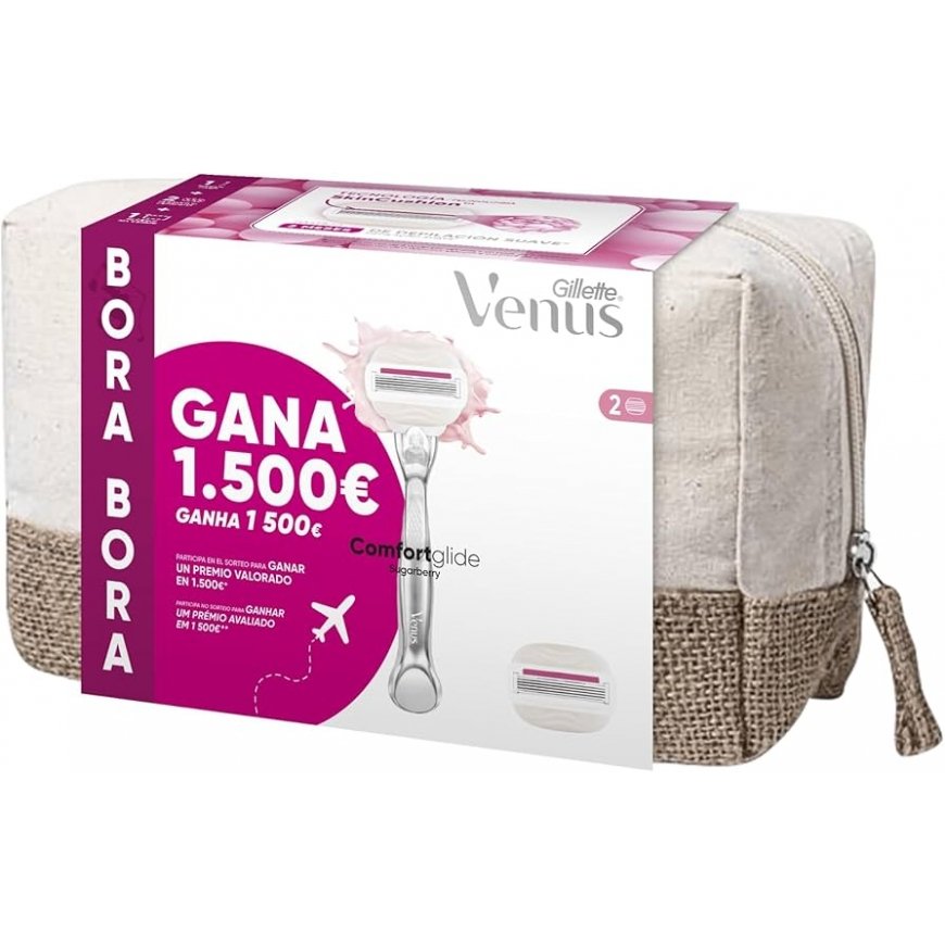 Gillette Venus Sugarberry Toiletry Bag Bora Bora Machine 2 Refills – 2