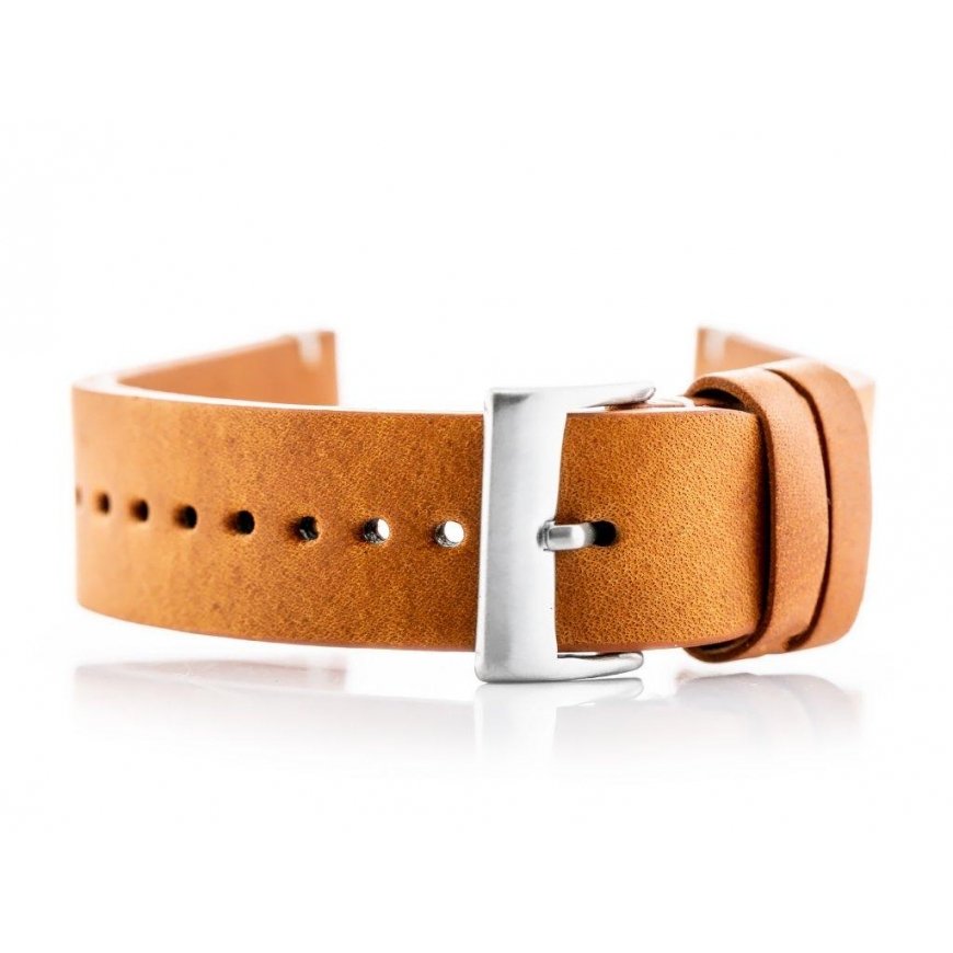 Pacific W118 leather watch strap - camel - 22mm